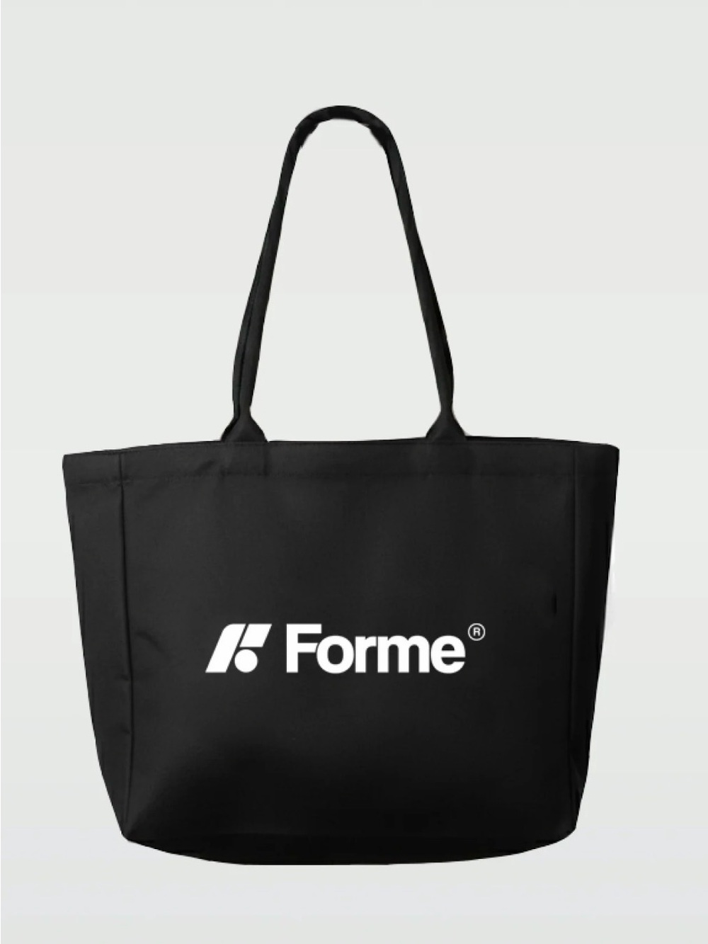 Forme Black Tote Bag - Minimal Logo Everyday Tote